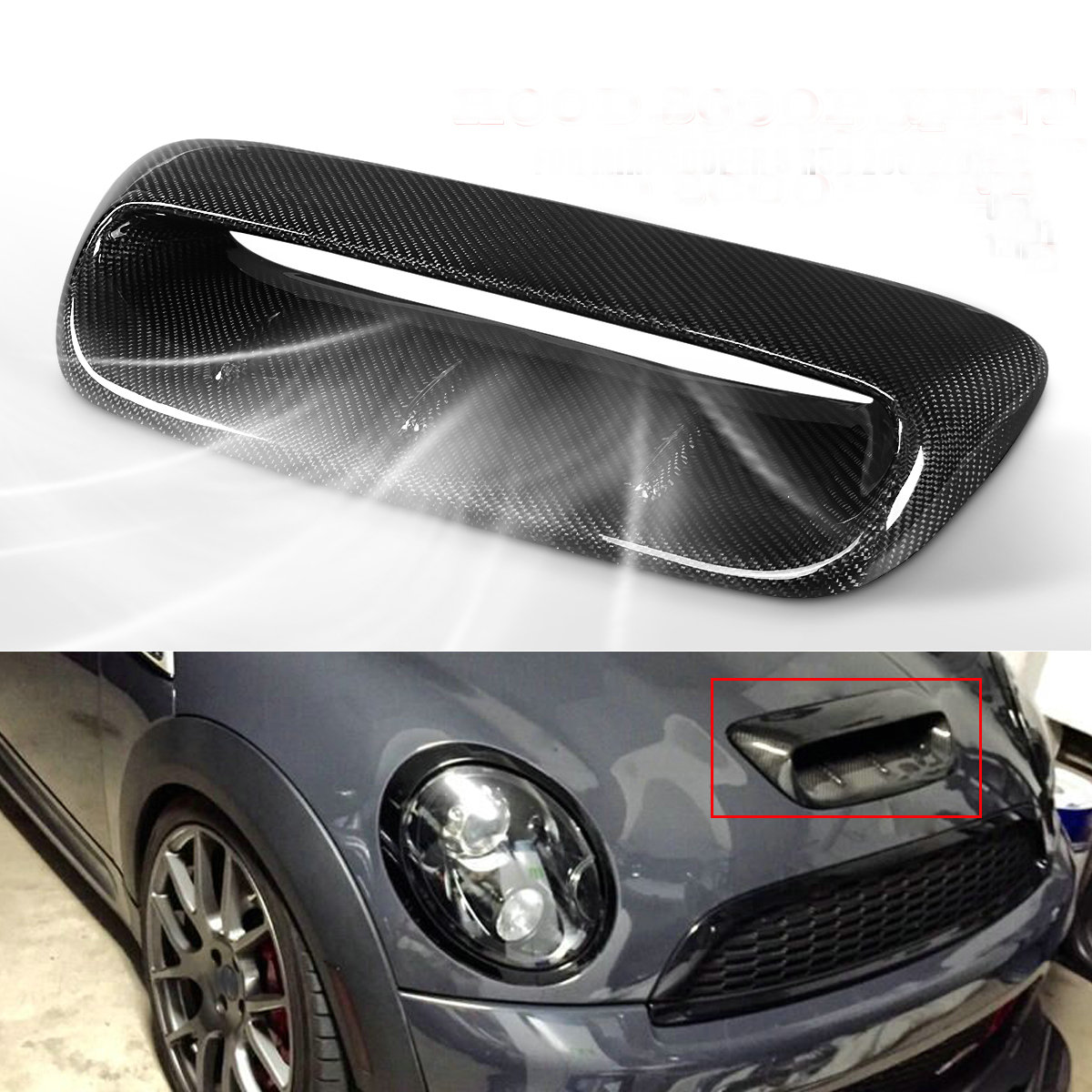 Carbon Fiber Direct Replacement Hood Scoop Air Vent Intake For Mini Cooper  S R56